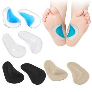 Lot de 4 Paires de Voute Plantaire Semelle Orthop&eacute;dique, Supports Vo&ucirc;te Plantaire, Coussinets de Soutien de la Vo&ucirc;te Plantaire Adh&eacute;sifs en Silicone Absorbant les Chocs (LMINGMING, neuf)