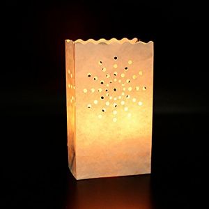 (26 x 15 x9cm)50pcs Sac à Bougie Lumière de Thé en Papier Ignifuge Lanterne Lampe Luminaire Doubles Soleil pour Decoration Maison Mariage Anniversaire Fete (SaEnkeji, neuf)