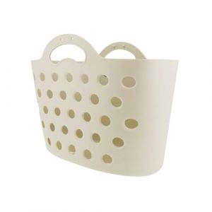Hapo-G - Panier Trendy One - Fixation Porte-Bagages - 13,5L - Polyéthylène Souple - Installation Rapide - Anses de Portage - Compatible E-Bike - Couleur Sable Blanc - Dimensions 38x21x28 cm (ADDONE SAS, neuf)