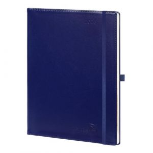 POPRUN Agenda 2026 Semainier A4 Grand Format 29,7 x 21 cm en Fran&ccedil;ais - Couverture Souple en PU Cuir, Intervalles de 15 minutes, D'Jan 2026 &agrave; D&eacute;c 2026, Papier 100 g/m&sup2;, Bleu nuit (Time Works Wonders, neuf)