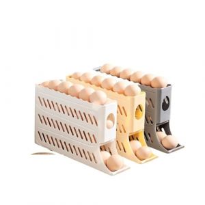 Bo&icirc;te de rangement d'&oelig;ufs roulante, porte lat&eacute;rale du r&eacute;frig&eacute;rateur for placer la bo&icirc;te &agrave; &oelig;ufs, support &agrave; &oelig;ufs, artefact sp&eacute;cial de stockage d'&oelig;ufs(Yellow) (huzhouyuyajianzhuzhuangshigongchengyouxiangongsi, neuf)