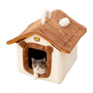 Niche Chat, Maison Chat Interieur, Maison Tunnel Priv&eacute;e Confortable, Design De Poign&eacute;e，pour Dormir l'hiver, La Maisons, La Chambre, Le Balcon, Les Voyages &Agrave; L'ext&eacute;rieur (M) (Shuqam, neuf)