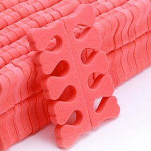 Leapiture 100pcs S&eacute;parateur d'orteils en &eacute;ponge S&eacute;parateur d'orteils en &eacute;ponge S&eacute;parateur de doigts S&eacute;parateur d'orteils Nail Art S&eacute;parateur d'orteils S&eacute;parateur d'orteils en gel (Red) (Lusiyik, neuf)