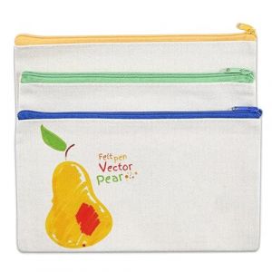 MEXRUMI 3 Pièces DIY Vierge Pochette Tissu Trousse Zipper Organisateur 12 X 21Cm Toile Trousse De Rangement DIY Vierge Toile Trousse Maquillage pour Voyage Cosmétique Bureau Fournitures (datongyinandianzishangw, neuf)
