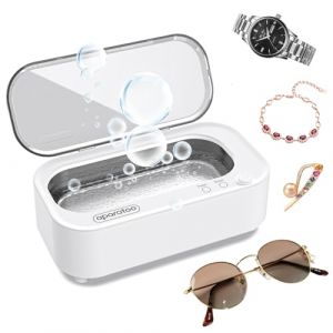 Nettoyeur Ultrasons Lunettes, 48KHz Nettoyeur Ultrason Bijoux avec 2 Modes de R&eacute;glage, 350ml Nettoyeur a Ultrasons Professionnel pour Lunettes, Bagues, Boucles D'oreilles, Colliers, Bracelets, Montre (Thehomeuse-EU, neuf)