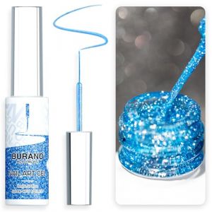 BURANO Vernis Gels Semi Permanents, 8ml Liner Nail UV LED vernis à ongles Gel, Manucure & Pédicure Holographique Glitter Gel Polish Du métal 3D Chrome Liner UV Gel (LX14) (BURANO Direct, neuf)