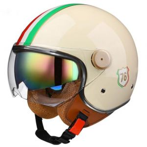 Casque Ouvert Moto 3/4, Casque Unisexe-Adulte Ouvert avec Double Visière Solaire, Demi-Casque Moto Modulable Style Rétro Vintage Approuvé Dot/ECE (zyhanghogn, neuf)