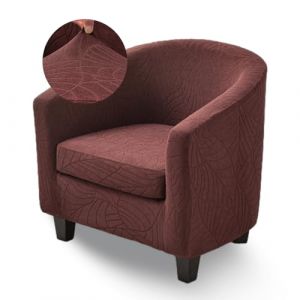 Highdi Housse De Fauteuil 1 Place Cabriolet Chesterfield en Tissu Jacquard Extensible, Deux Pi&egrave;ces, Facile &Agrave; Enlever Et Antid&eacute;rapante, Id&eacute;ale pour Un Bar, Un Salon, Housse Fauteuil Club (Brun) (Highdi, neuf)