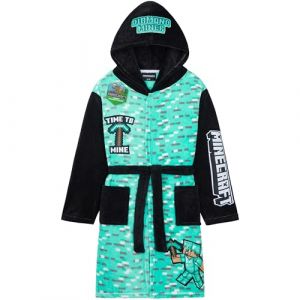 Get Trend Minecraft Robe Enfant et Ado, Robe de Chambre Polaire &agrave; Capuche avec Poches Loungewear Hiver, Id&eacute;e Cadeau Creeper (9-10 Ans, Vert Minecraft) (Get Trend., neuf)