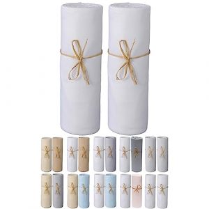 P'tit Basile Drap Housse 70x140 cm - Lot de 2 draps en Jersey peign&eacute; 100% Coton Bio - Blanc - pour Matelas b&eacute;b&eacute; Enfant Dimensions 60x120 ou 70x140 cm - Extensible sans Repassage (Mon Linge de Maison, neuf)