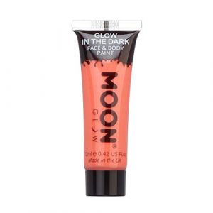 Moon Glow Peinture phosphorescente pour le visage et le corps – Phosphorescente – Charge to Glow, Rouge, 12 ml (NeonBeauty, neuf)