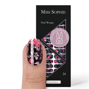 Miss Sophie Nail Wrap - "Sleeping Beauty", Fleuri, Noir, Nail Wraps -24 nail wraps auto-adh&eacute;sifs ultra-fins longue dur&eacute;e (Miss Sophie's, neuf)