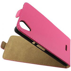 ebestStar - Coque Compatible avec Wiko Rainbow Lite 4G Etui Housse PU Cuir Rabat Ultra Fin (Ultra Slim Case), Rose [Appareil: 143 x 71.2 x 9mm, 5.0''] (ebestPro-fr, neuf)