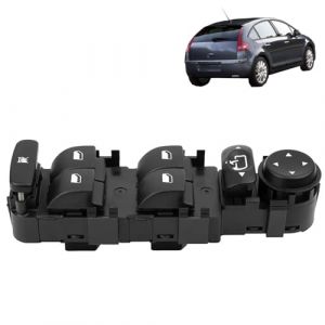 DawlQawwi leve vitre c4 6554.hq Bouton de commutation de vitres &eacute;lectriques compatible pour C4 I C5 I C8 307 807-6554CJ 6554P0 14957520XT(C&ocirc;t&eacute; conducteur avant gauche) (Top Wheel, neuf)