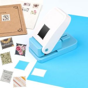 Perforatrice rectangulaire de 2,5 x 2 cm en forme de timbre pour travaux manuels, portable &agrave; levier rectangulaire &agrave; bord festonn&eacute; pour travaux manuels, scrapbooking, fabrication de cartes faite &agrave; la (TOTECHEU-Direct, neuf)
