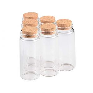 Jarvials 12pcs Fiole en Verre Transparent avec Bouchon en Liège Bocaux en Verre, Capacité 65 ML, Diamètre Extérieur 37 mm (12, 65ml) (Bottles Factory Store, neuf)