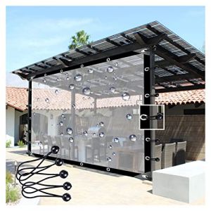 Rideau Exterieur Terrasse Bache Pergola Transparente Rideau PVC Garage Bâche Transparente Verre, pour Balcon, Toit, Pergola, Peut Être Personnalisé (Color : Clear, Size : 2x4m/6.6x13.2ft) (LIUJUNHUI的店, neuf)