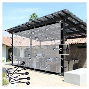 Rideau Exterieur Terrasse Bache Pergola Transparente Rideau PVC Garage Bâche Transparente Verre, pour Balcon, Toit, Pergola, Peut Être Personnalisé (Color : Clear, Size : 2x4m/6.6x13.2ft) (GKJGF SHOP, neuf)