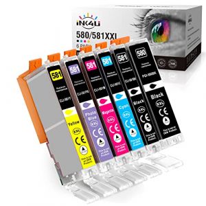 INK4U PGI-580XXL CLI-581XXL Cartouche d'encre Compatibles pour Canon 580 581 Compatibles pour Canon TS8250 TS8351 TS8150 TS8151 TS8152 TS8251 TS8252 TS8352 TS9155 TS9150 (6 Pack) (HongYuan-EU, neuf)