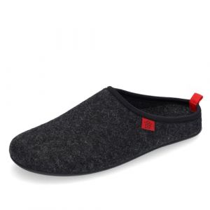 Andr&eacute;s Machado - Chaussons pour Homme et Femme pour l&acute;Hiver - Slippers - DYNAMIC - Tige et doublure en laine - Pantoufles ouvertes &agrave; l&acute;arri&egrave;re &ndash;Semelle souple - Noir, EU 41 (Andr&eacute;s Machado, neuf)