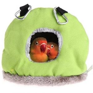 CABLEPELADO Nichoir suspendu pour oiseaux, cage suspendue pour oiseaux, lit pour oiseaux, 18 cm de haut x 18 cm de large x 14 cm de profondeur, matériau peluche, design circulaire, multicolore, taille (CABLEPELADO, neuf)