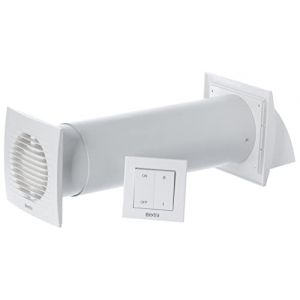 Steinberg14 Unite de VMC D&eacute;centralis&eacute;e 125 mm - Blanc R&eacute;cup&eacute;rateur de Chaleur avec Interrupteur - Kit VMC Double Flux - R&eacute;partiteur d'air - Syst&egrave;me de Ventilation Murale (steinberg14, neuf)