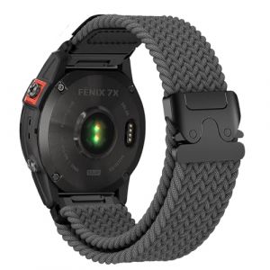 Bracelet Compatible avec Garmin Fenix 8 51mm/7X/6X/6X Pro/5X/5X Plus/3/3 HR, 26mm Tissu &eacute;lastique Sport Nylon Bracelet pour Fenix 3 Sapphire/7X Sapphire Solar/D2 Delta PX (BEIYING, neuf)