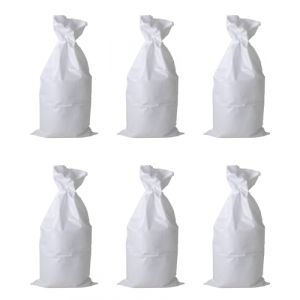 EraGreen Lot de 50 sacs en tissu PP 50 cm x 80 cm blanc 25 kg, tr&egrave;s r&eacute;sistant &agrave; la d&eacute;chirure, sac de transport, sac &agrave; c&eacute;r&eacute;ales, sac de sable, sac anti-inondation, sac pour d&eacute;chets de construction (EraGreen, neuf)