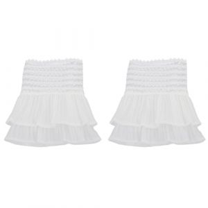 SHERCHPRY 1 paire de manchettes de costume victorien - Manchettes en dentelle - Manchettes de poignet - Poignets en dentelle amovibles - Faux col - Robe de mari&eacute;e en mousseline de soie (Dnna Huang, neuf)