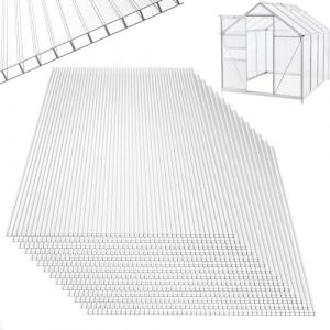 UISEBRT 14 plaques alvéolaires en Polycarbonate 4 mm Plaques à Double paroi 10,25 m² 60,5 x 121 cm Plaques résistantes aux UV et adaptées pour Jardin, Serre (UISEBRT, neuf)