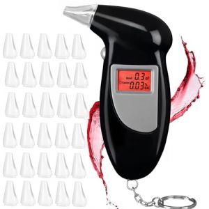 Ethylotest, Ethylotest Professionnel avec Affichage Numérique LCD, Précision de Qualité, Portable Testeur d'alcool ave 30 Embouchures, Alcootest Personnel pour Usage Domestique et (XLAN-EU, neuf)