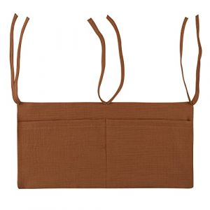 LICHENGTAI Suspendu Organisateur de Couches, Sac de Rangement Suspendu Sac de Rangement pour Lit de Bébé, Organisateur de Lit de Bébé Cabine Chevet Poche Lin pour Vêtements Couches (Okssud, neuf)