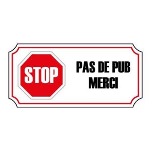 1x stop pas de pub publicité boite aux lettres sticker autocollant logo 3 (Giroud Garampon, neuf)