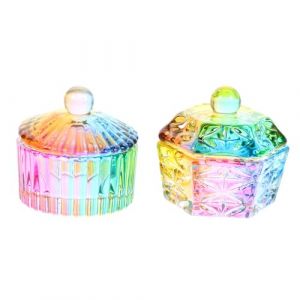 WRITWAA 2pi&egrave;ces Bol pour Nail Art avec Couvercle Pot &agrave; Verre Godet pour Liquide pour Ongles pour Salon de Manucure (Saieli, neuf)