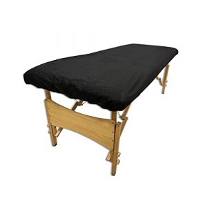 Lot de 50 Draps Jetables Élastiques 95x220 cm Noir Tissu Non Tissé | Drap Housse Jetable pour Table de Massage, Spa, Beauté, Tatouage | Drap Examen pour Professionnels (MUNTRADE, neuf)