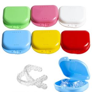 6pcs Boite appareil dentaire,Boite Gouttiere Dentaire Ventilée,Boite a dentier,Mince Boîtes de Dentier,Boîtes de Rangement pour Prothèse Dentaire,Gouttières et Protecteurs Dentaires. (DanLanYi, neuf)
