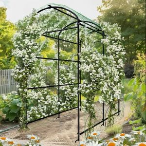 UNHO Grand treillis d'arche de jardin pour plantes grimpantes, support de plantes en m&eacute;tal pour ext&eacute;rieur, arche de jardin, tonnelle de jardin, tunnel pour l&eacute;gumes, plantes, concombre, treillis avec (UNHO, neuf)