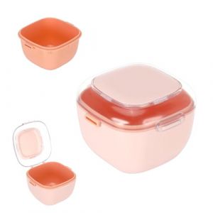 Zikenis Bo&icirc;te de Dentier avec Passoire,Etui pour Dentier avec Couvercle,Bo&icirc;te de Rangement pour Proth&egrave;ses,Boite Appareil Dentaire,pour Trempage Nettoyage Stockage(rose) (ZIEDONIS XXXL, neuf)