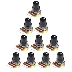 5 pièces potentiomètre résistance 3 broches potentiomètre rotatif conique linéaire,100K Ohm (jibaijia, neuf)