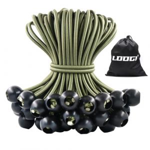 VEVIK Tendeur Elastique 25 Pièces, Tendeur Bache 15cm, Corde Elastique, Sandow Elastique, Tendeur en Caoutchouc, Cordons Élastiques avec Boules pour Pavillon, Bâche, Tente, Rideaux, Bannière, Camping (VEVIK, neuf)
