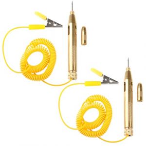 2 Testeur de Circuit &Eacute;lectrique Voiture DC 6V 12V 24V Lampe Temoin Mecanicien Auto Testeur Relais Automobile Stylo Fil &agrave; Ressort R&eacute;tractable avec Pince Crocodile pour Camions Motos Bateaux Plus Encore (LiShenWen, neuf)
