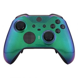 eXtremeRate Coque Avant de Remplacement pour Xbox One Elite Series 2 Manette, Coque Avant Customisé avec Anneaux pour Xbox One Elite Series 2 Manette, Modèle 1797, Caméléon Vert Violet (Easequote-Store, neuf)
