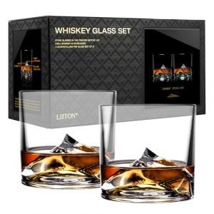 LIITON Everest Mountain Crystal Bourbon, Scotch, Verres &agrave; Whisky Coffret Cadeau de 2, Verre &agrave; l'Ancienne Congelable, Cadeau pour Homme, 10 oz (VIVA Scandinavia, neuf)