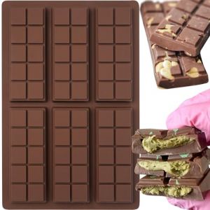 Moule Chocolat, 2 Pi&egrave;ces Moule Silicone Tablette de Chocolat Moule &Agrave; Tablette De Chocolat Profond Facile &Agrave; D&eacute;mouler Antiadh&eacute;sif Sans BPA, pour Chocolats Maison, Pralines, Bonbon, Gaufres (ZHININGKJ, neuf)