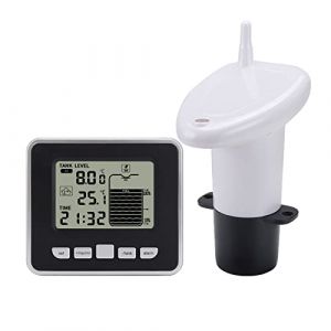 Jauge Carburant, Compteur de niveau de liquide de réservoir d'eau à ultrasons sans fil avec capteur de température affichage de l'heure du niveau d'eau indicateur de batterie faible ,Jauge Cuve Fioul (wangnaxin111, neuf)