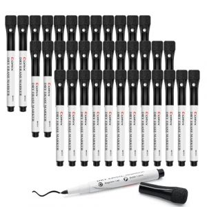 Comix Feutre Ardoise Effaçable, 36 Feutres Tableau Blanc Effaçable, Noir Feutres Marqueurs Effaçables à Sec à Pointe Fine, pour Tableau Blanc et Verre (Comix WW, neuf)
