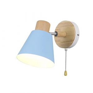 Milageto Applique Murale Simple Applique avec Interrupteur à Tirette luminaire réglable créatif pour Cuisine Lecture Salon Maison Chambre, Bleu (Milageto-EU, neuf)