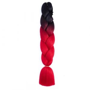 Extension Cheveux Naturel Extensions de cheveux synthétiques Jumbo Braids DIY 24" 100g Tresses en boîte pré-étirées Gris Blanc Noir Marron for enfants femmes(A) (Mobang Ubest, neuf)