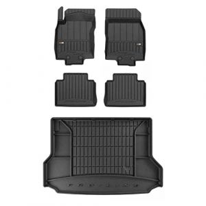 MOTOS Kit de tapis de sol en caoutchouc et tapis de coffre pour Nissan X-Trail III 2017-2021 Am&eacute;liorez votre confort de voyage avec tapis antid&eacute;rapant voiture 3D- Tapis de sol voiture tous temps, prot (MOTOS EU, neuf)