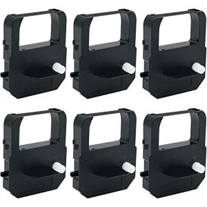 Printerfield Pointeuse Ruban Compatible pour Seiko Precision TP-10 TP-15 TP-20/ Seikosha ST10 ST-10/ Acroprint 175 ES700 ES900 (Paquet de 6) - Noir (SupreHoly, neuf)